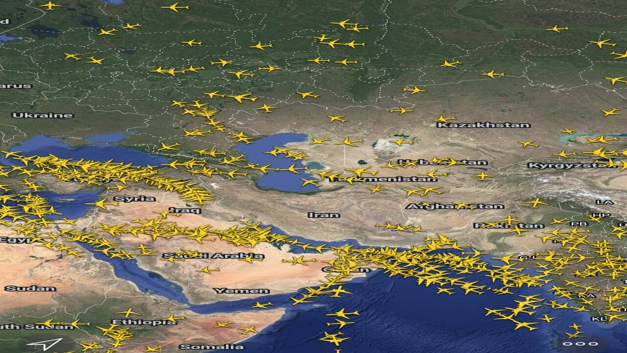 Aerial Traffic Disrupted Over Gulf Region Amid US-Israel and Iran Tensions, Flight Data Reveals