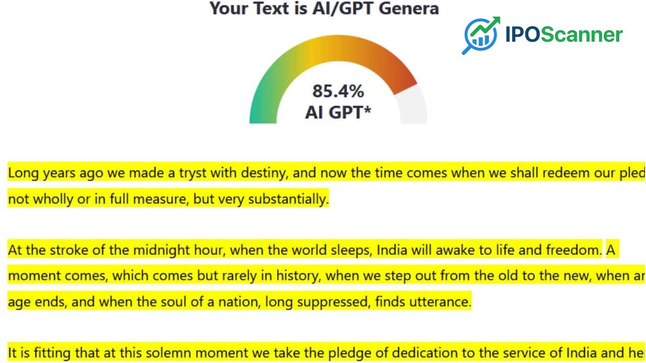 AI Detection Tool Raises Questions Over Authenticity of Jawaharlal Nehru's 'Tryst with Destiny' Speech